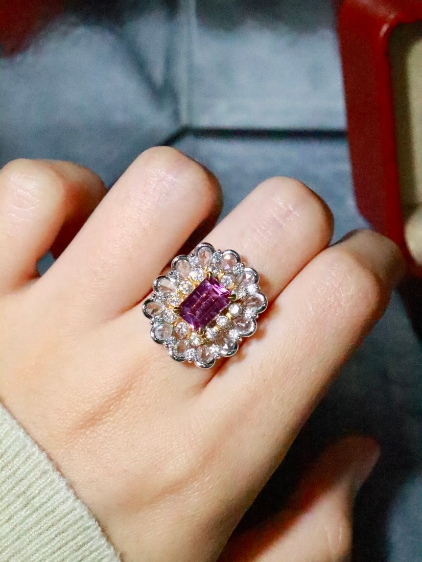 18K Gold Natural Blue Sapphire Ring - 5