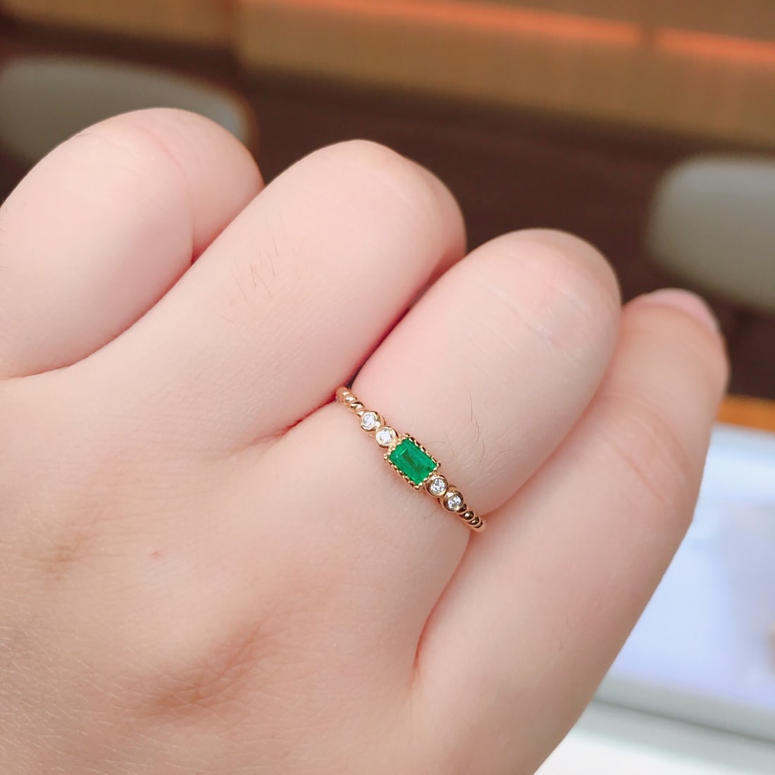 18K Gold Emerald Ring - 6