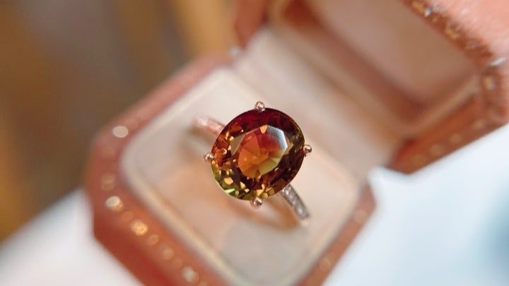 18K Gold Natural Tourmaline Ring - 2