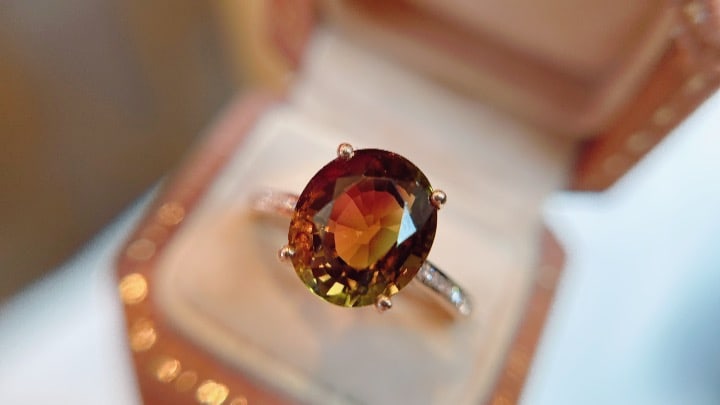 18K Gold Natural Tourmaline Ring - 3