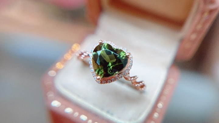18K Gold Natural Tourmaline Ring - 2