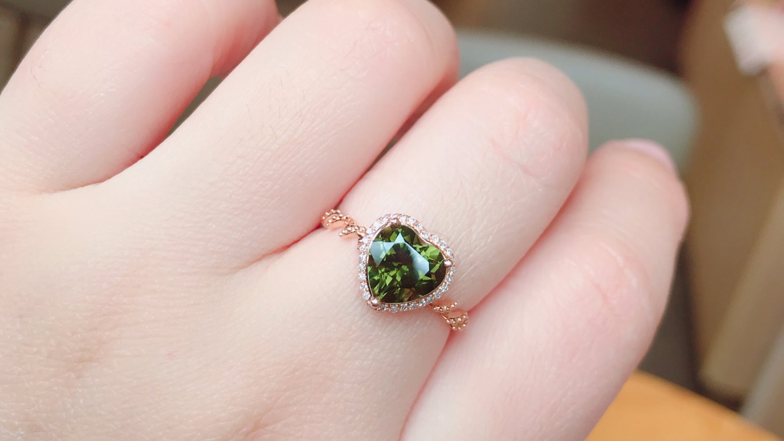 18K Gold Natural Tourmaline Ring - 6