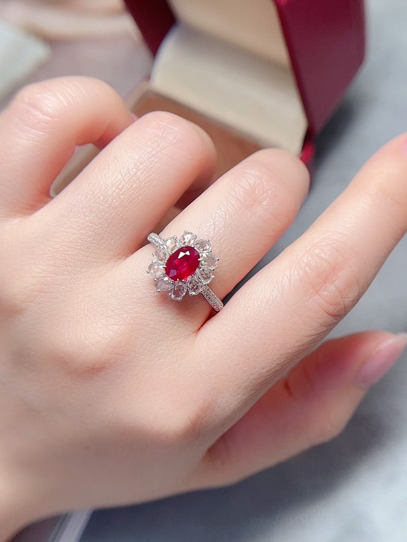 18K Gold Natural Ruby Ring - 5