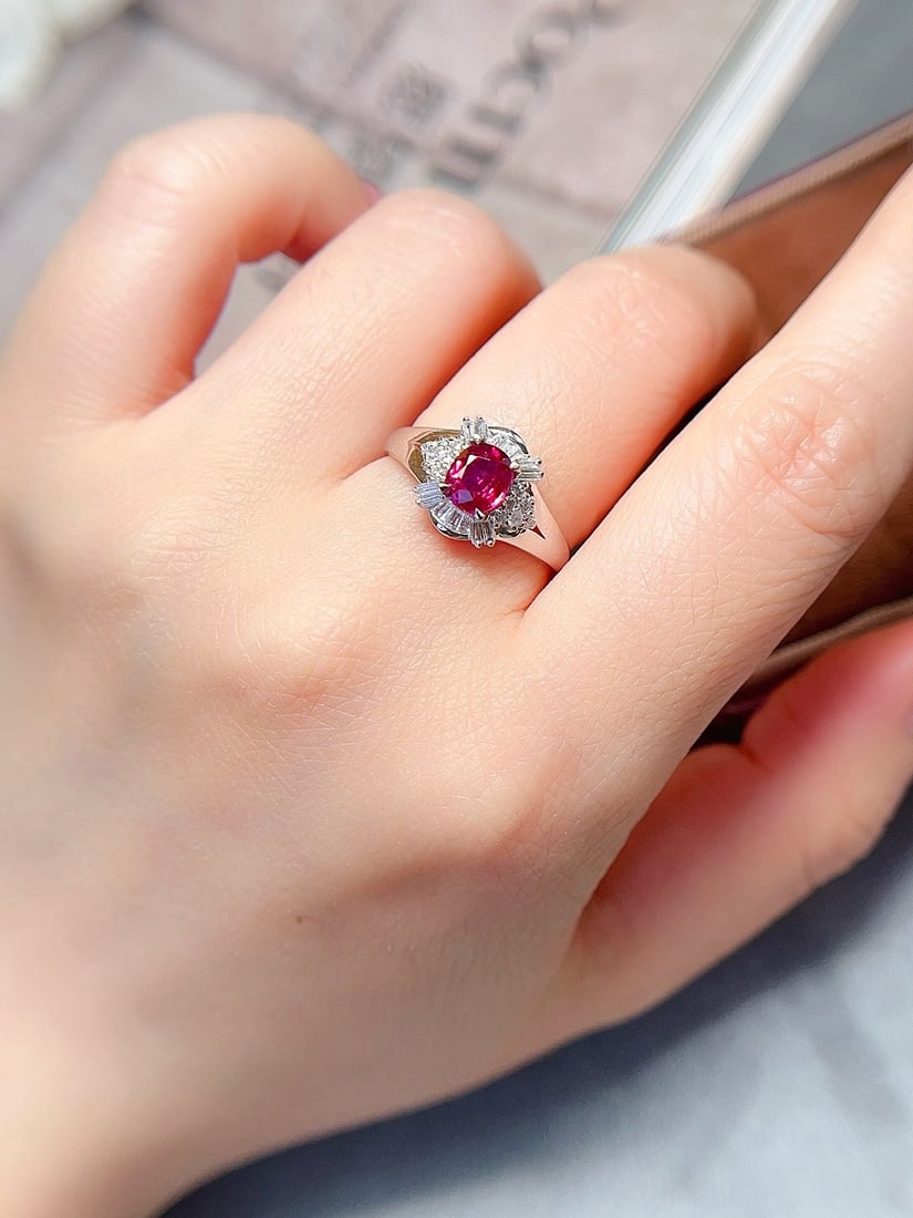 18K Gold Natural Unheated Ruby Ring - 5