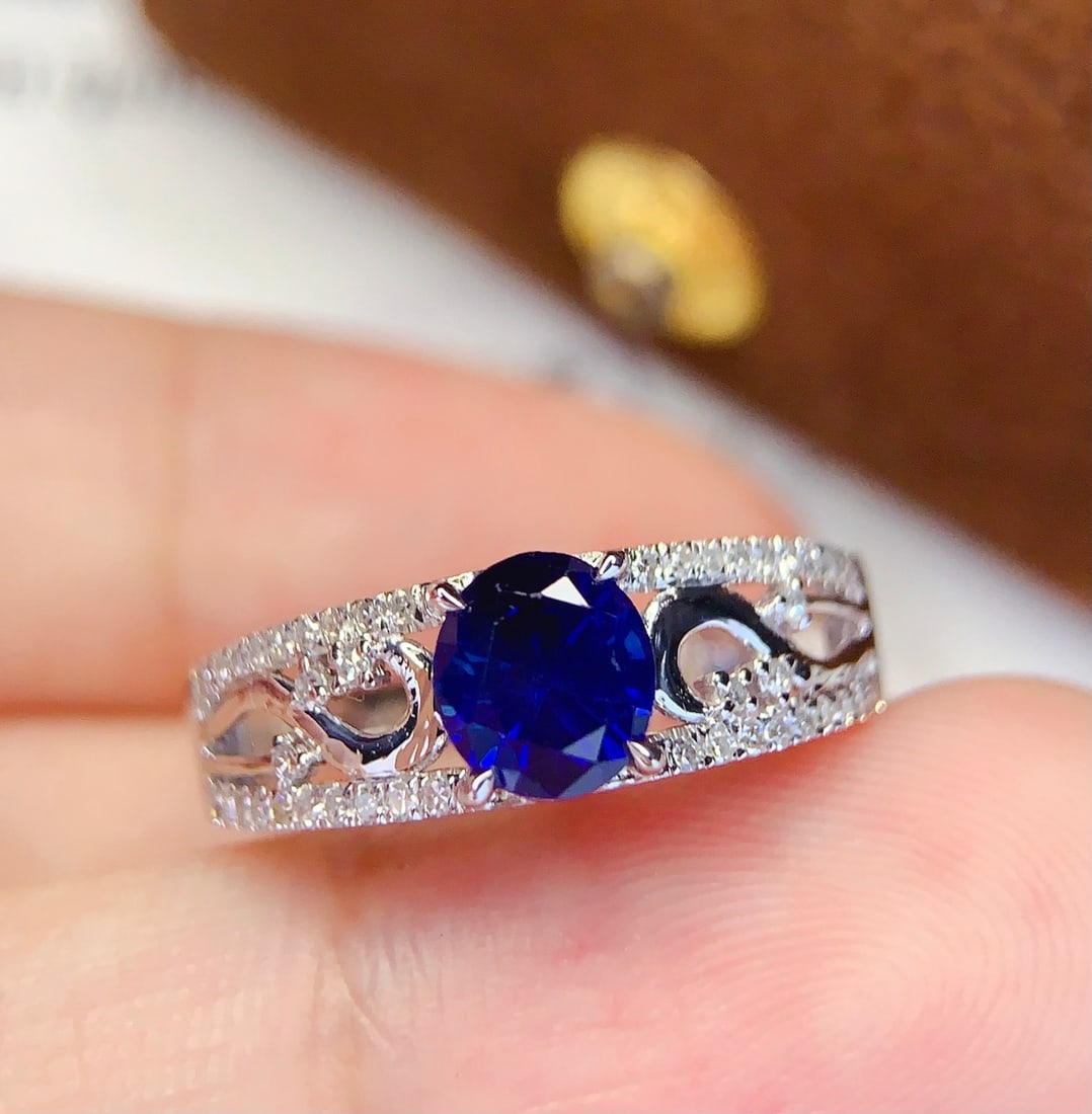 18K Gold Natural Sapphire Ring - 5