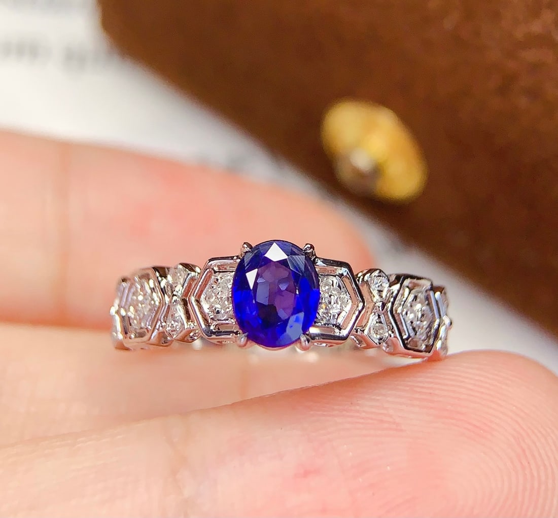 18K Gold Natural Sapphire Ring - 5