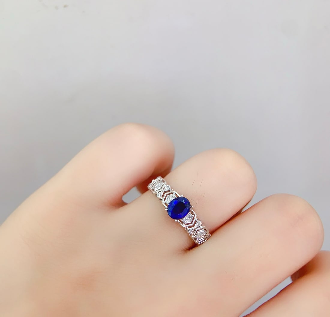 18K Gold Natural Sapphire Ring - 6