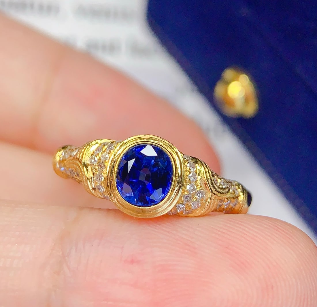 18K Gold Natural Sapphire Ring - 4
