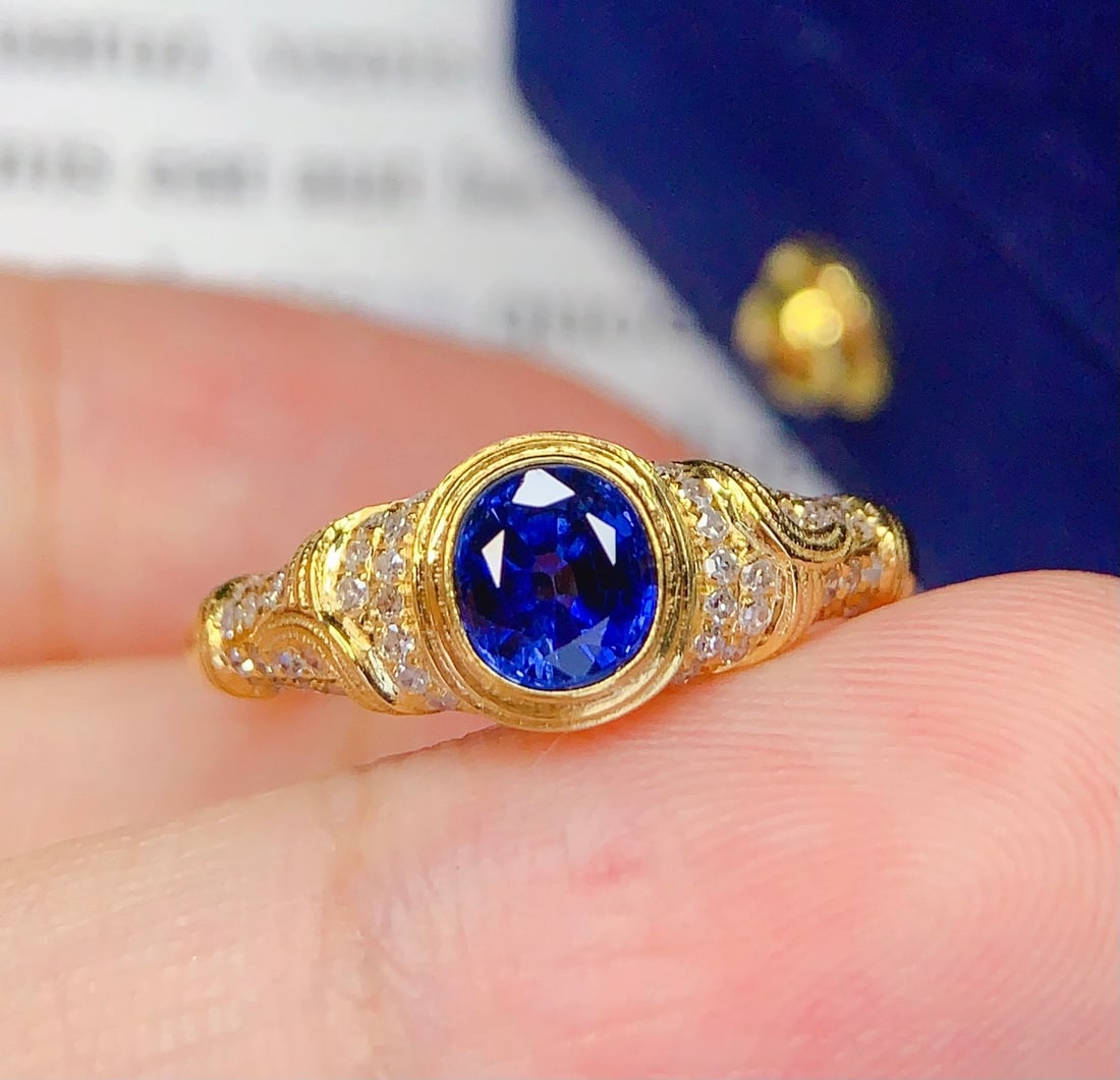 18K Gold Natural Sapphire Ring - 5