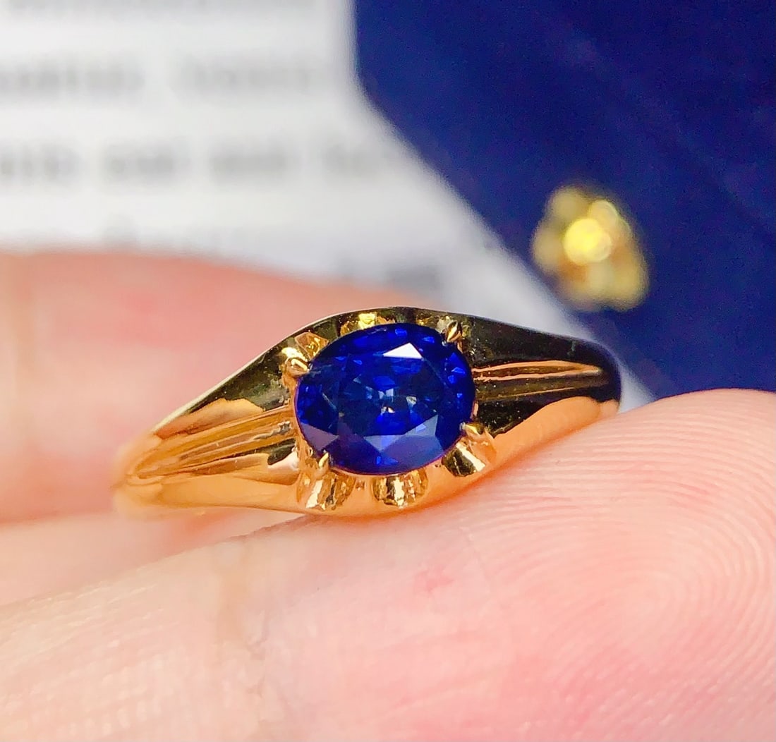 18K Gold Natural Sapphire Ring - 5