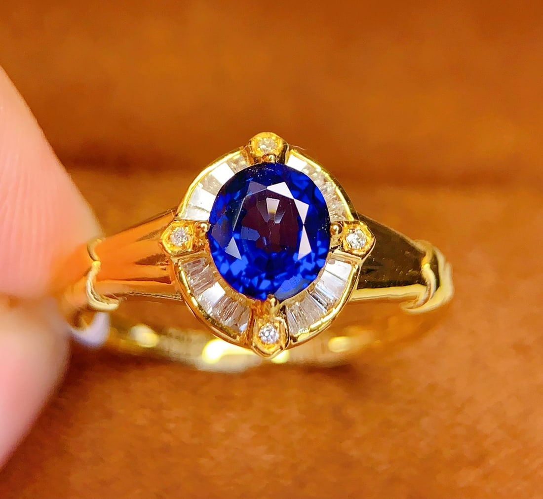 18K Gold Natural Sapphire Ring - 2