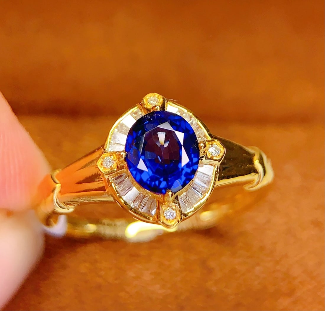 18K Gold Natural Sapphire Ring - 3