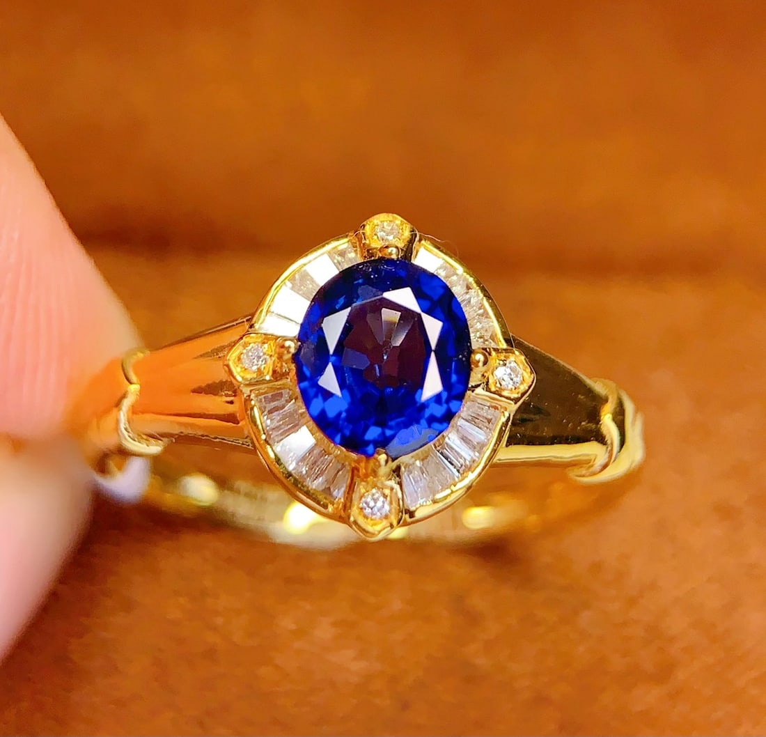 18K Gold Natural Sapphire Ring - 5