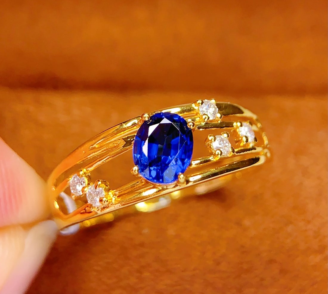 18K Gold Natural Sapphire Ring - 3