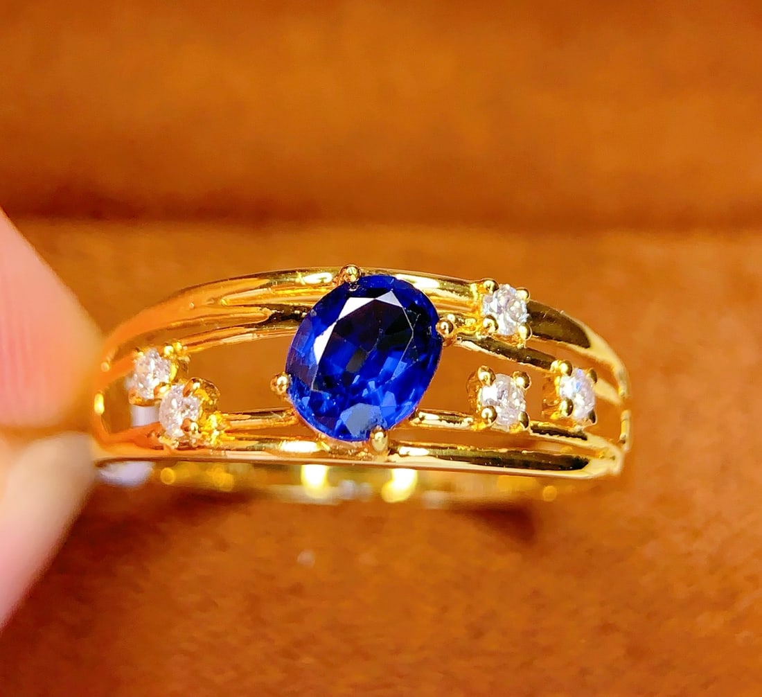 18K Gold Natural Sapphire Ring - 5