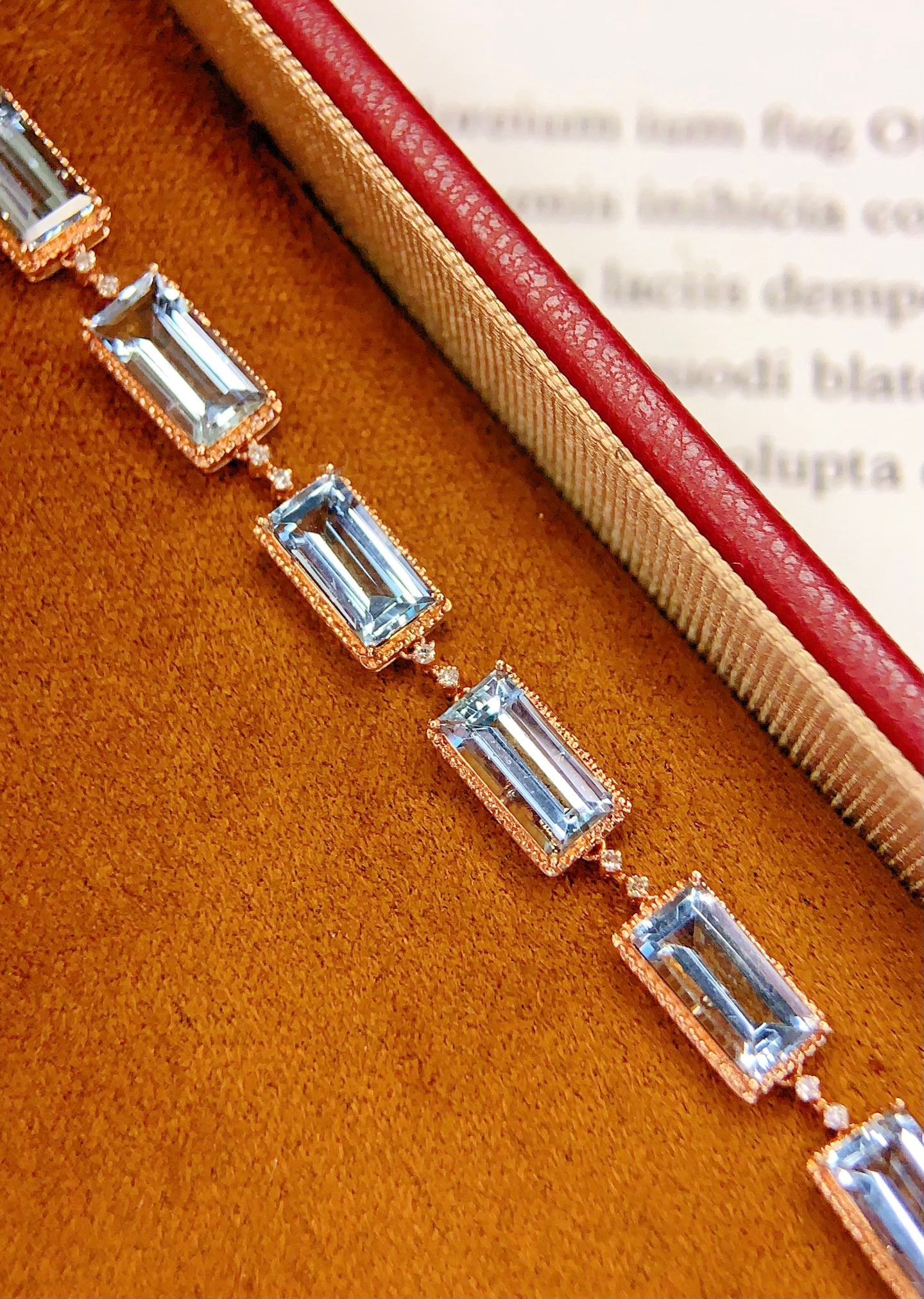 18K Gold Natural Aquamarine Bracelet - 2
