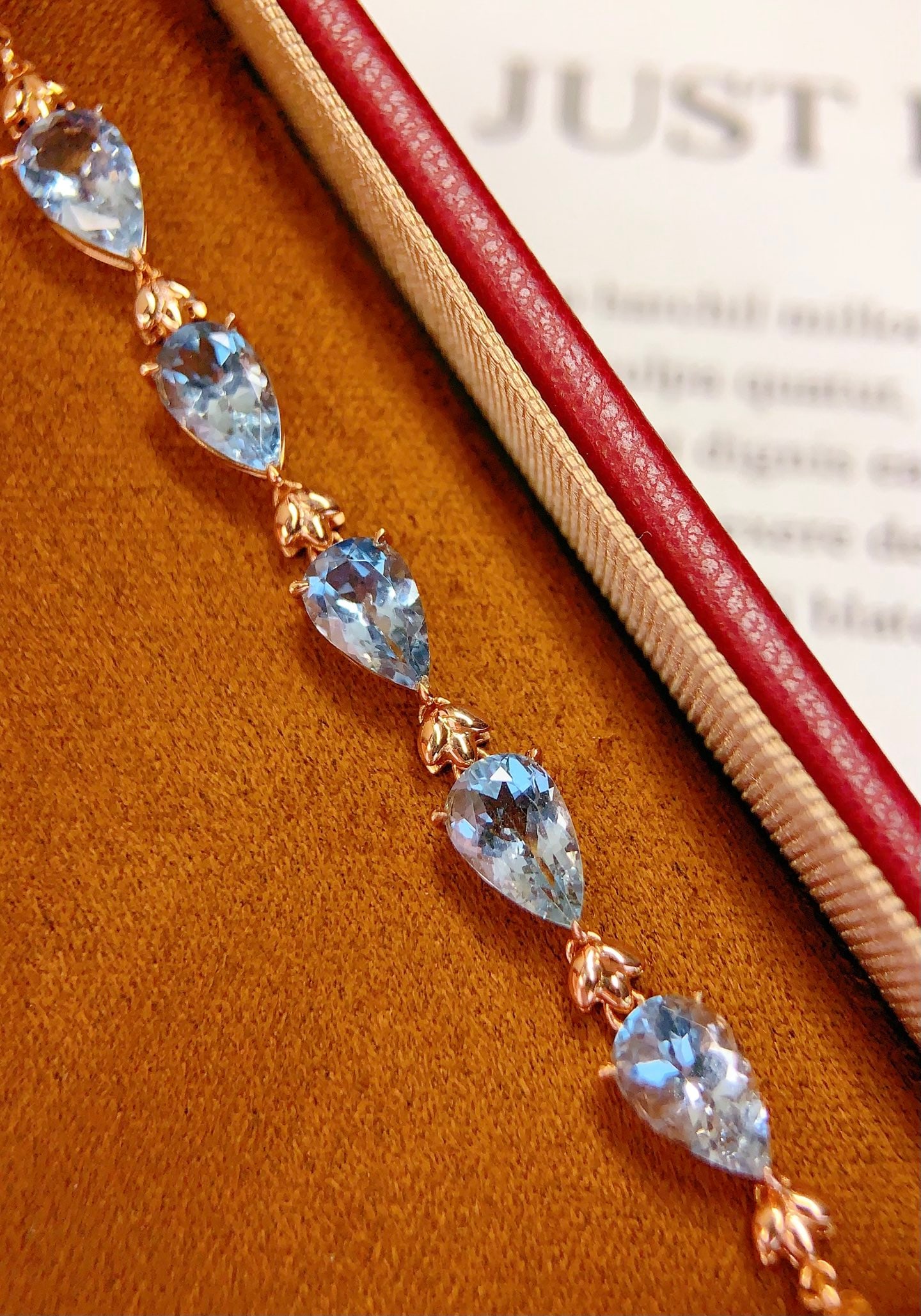 18K Gold Natural Aquamarine Bracelet - 5