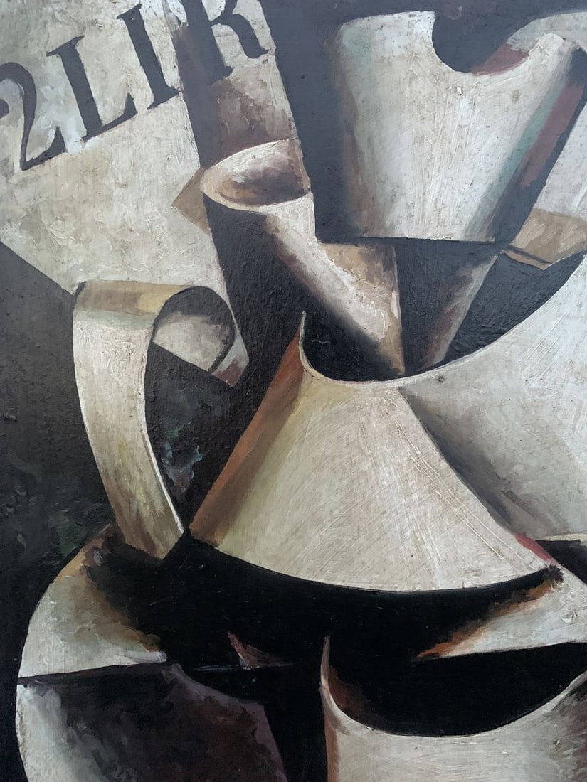 Abstract oil painting Man's thoughts (based on Lyubov Popova) V. Konotopsky - 4