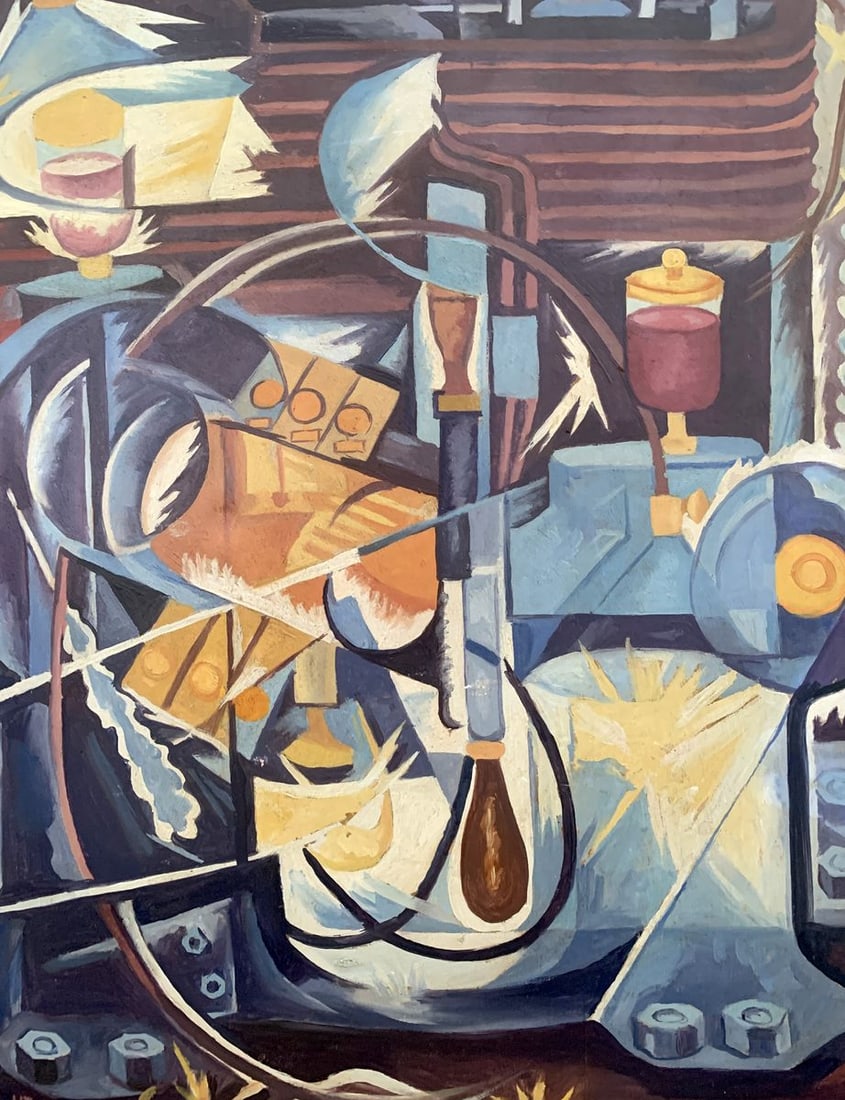 Abstract oil painting Artist's thoughts (based on Natalia Goncharova) V. Konotopsky - 2