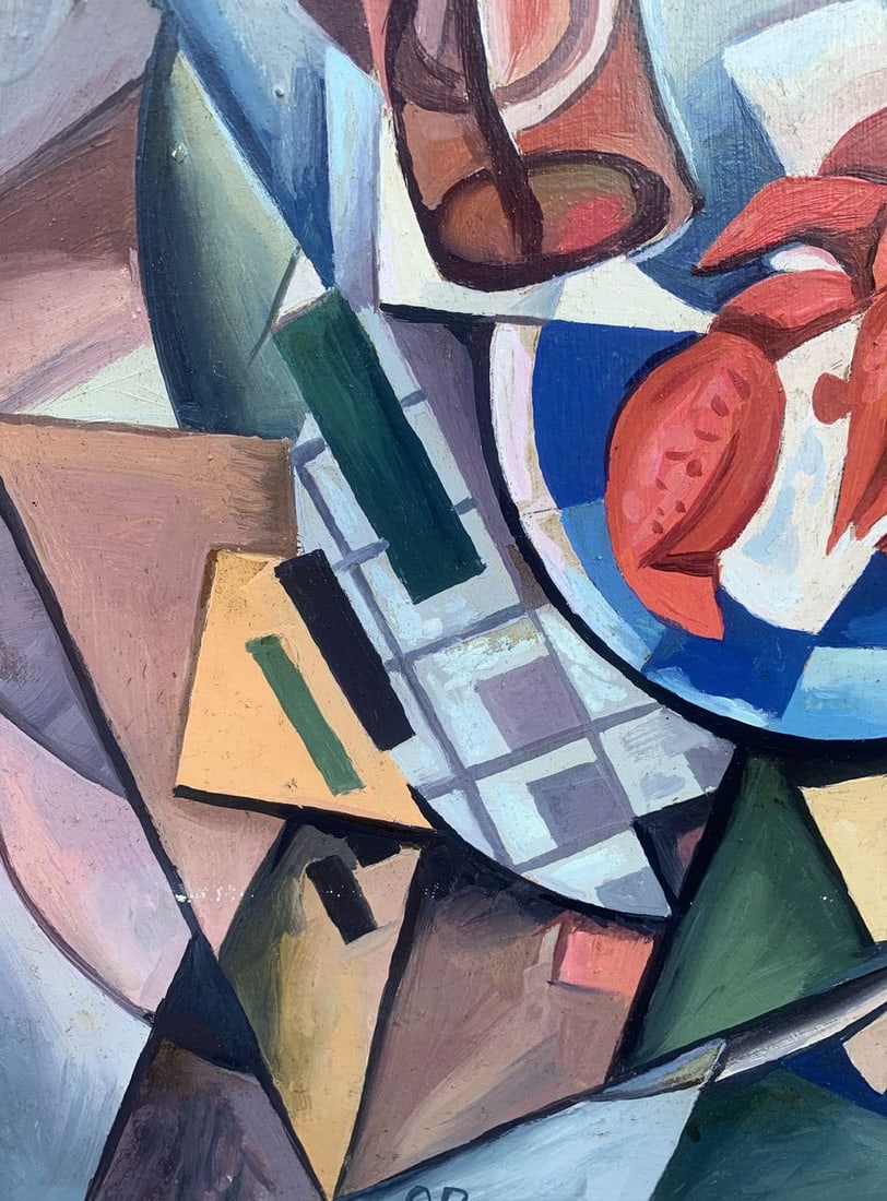 Abstract oil painting Set table (based on paintings by Olga Rozanova) Victor Konotopsky - 2