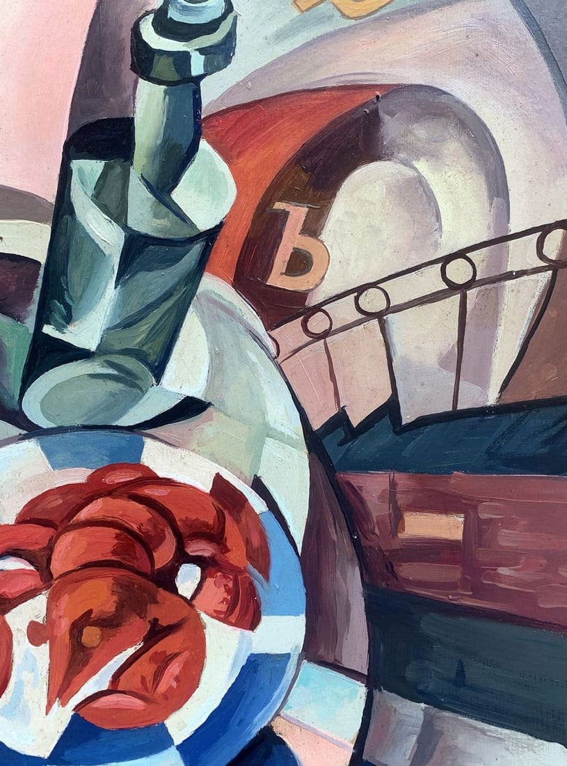 Abstract oil painting Set table (based on paintings by Olga Rozanova) Victor Konotopsky - 7