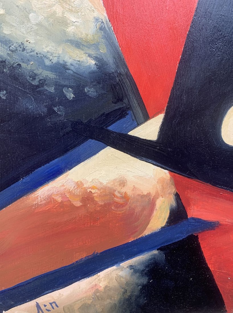 Abstract oil painting Cubic mood (based on paintings by Lyubov Popova) Victor Konotopsky - 2