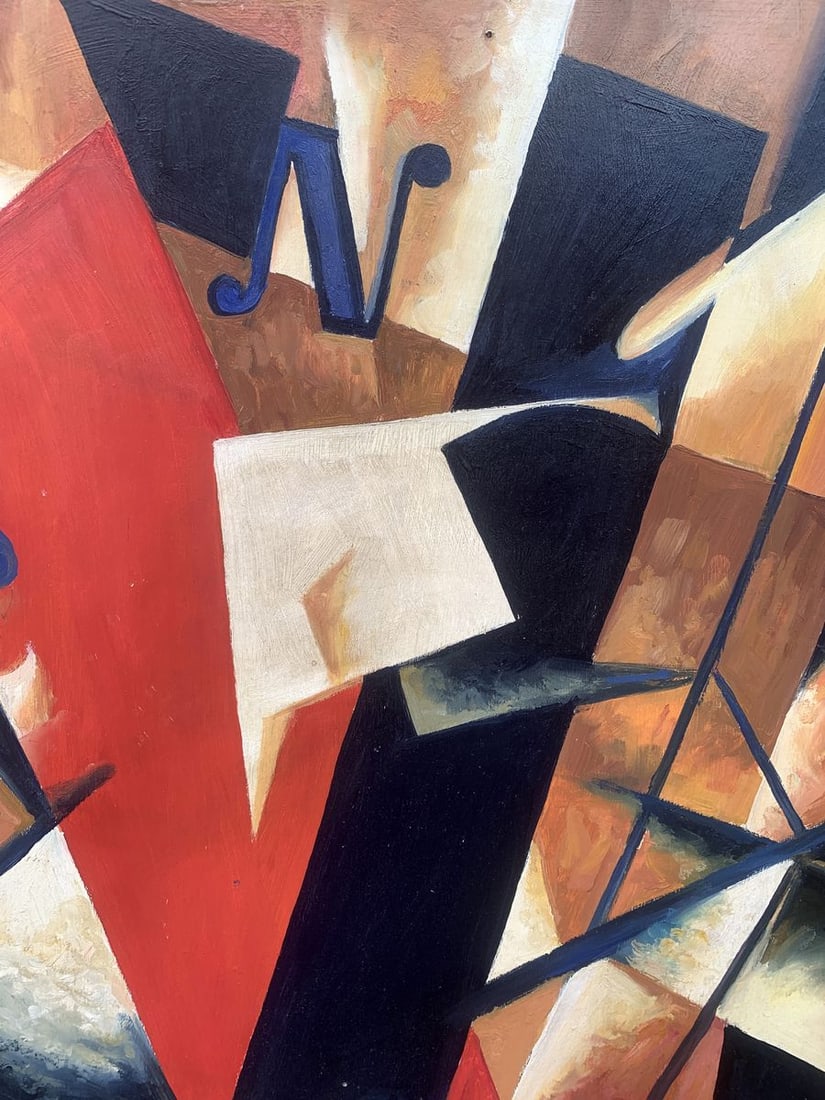 Abstract oil painting Cubic mood (based on paintings by Lyubov Popova) Victor Konotopsky - 3