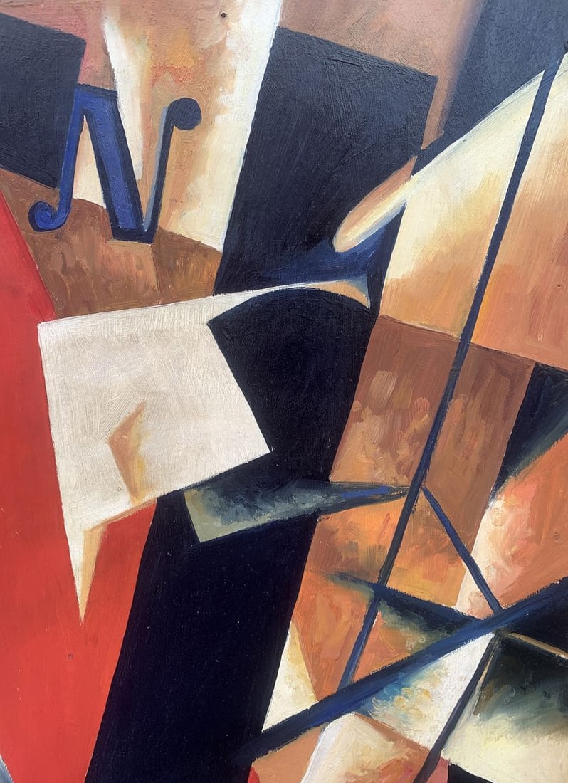 Abstract oil painting Cubic mood (based on paintings by Lyubov Popova) Victor Konotopsky - 4
