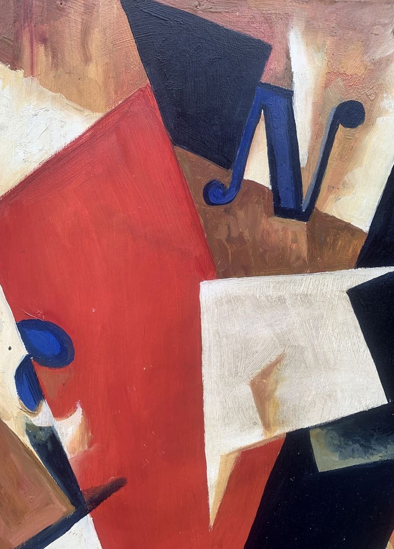 Abstract oil painting Cubic mood (based on paintings by Lyubov Popova) Victor Konotopsky - 7