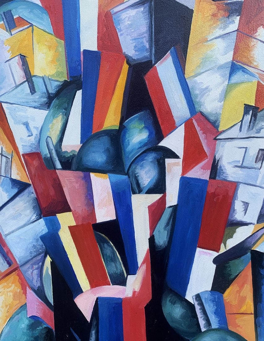 Abstract oil painting Geometry of life (based on paintings by Alexandra Exter) Victor Konotopsky - 2