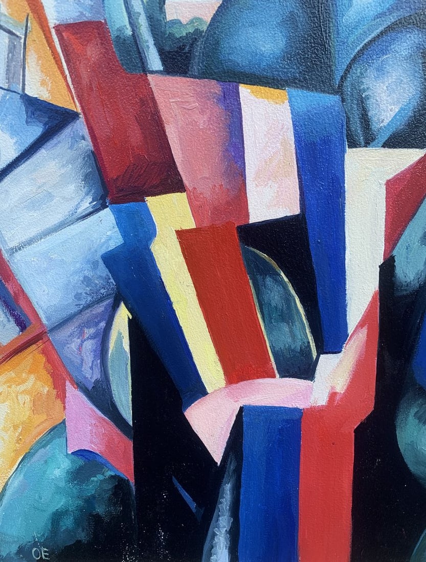 Abstract oil painting Geometry of life (based on paintings by Alexandra Exter) Victor Konotopsky - 3