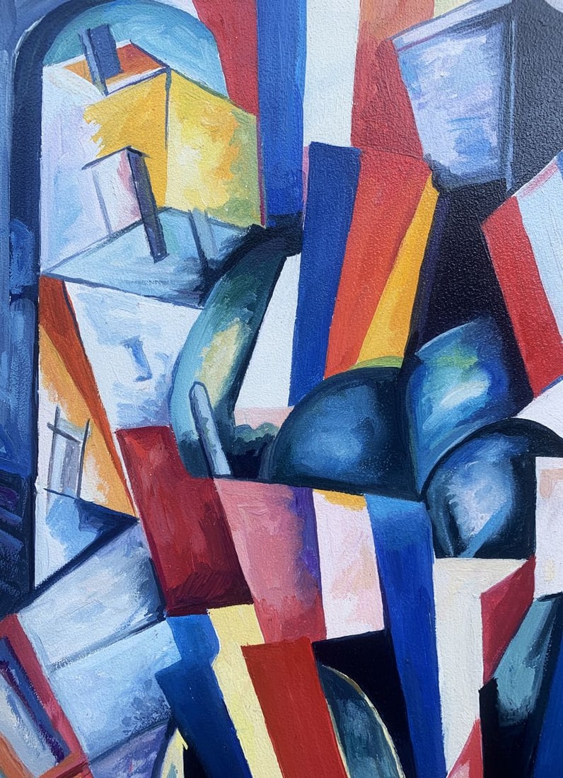 Abstract oil painting Geometry of life (based on paintings by Alexandra Exter) Victor Konotopsky - 4