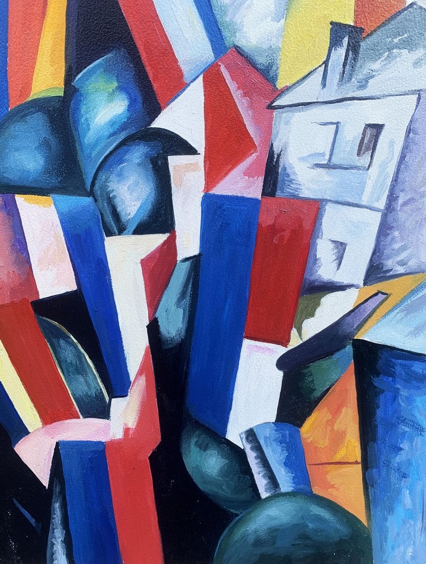 Abstract oil painting Geometry of life (based on paintings by Alexandra Exter) Victor Konotopsky - 7