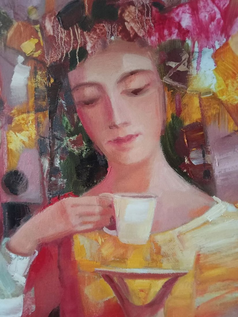 Oil painting a cup of coffee Anatoly Borisovich Tarabanov - 7