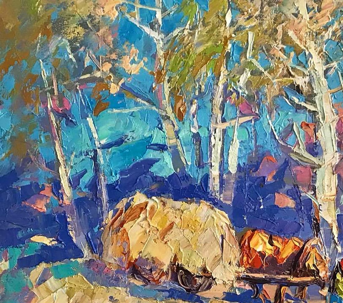 Oil painting Hay is being carried Kalenyuk Alex - 2