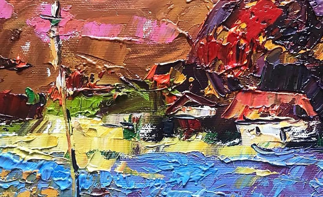 Oil painting Evening in the village Kalenyuk Alex - 2