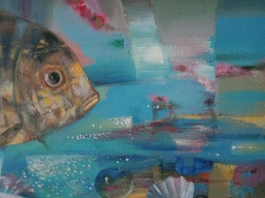 Oil painting Still life with fish Anatoly Borisovich Tarabanov - 7