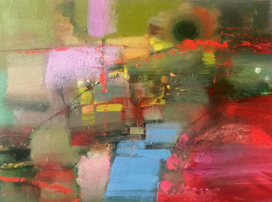 Abstract oil painting Red sun Anatoly Borisovich Tarabanov - 2