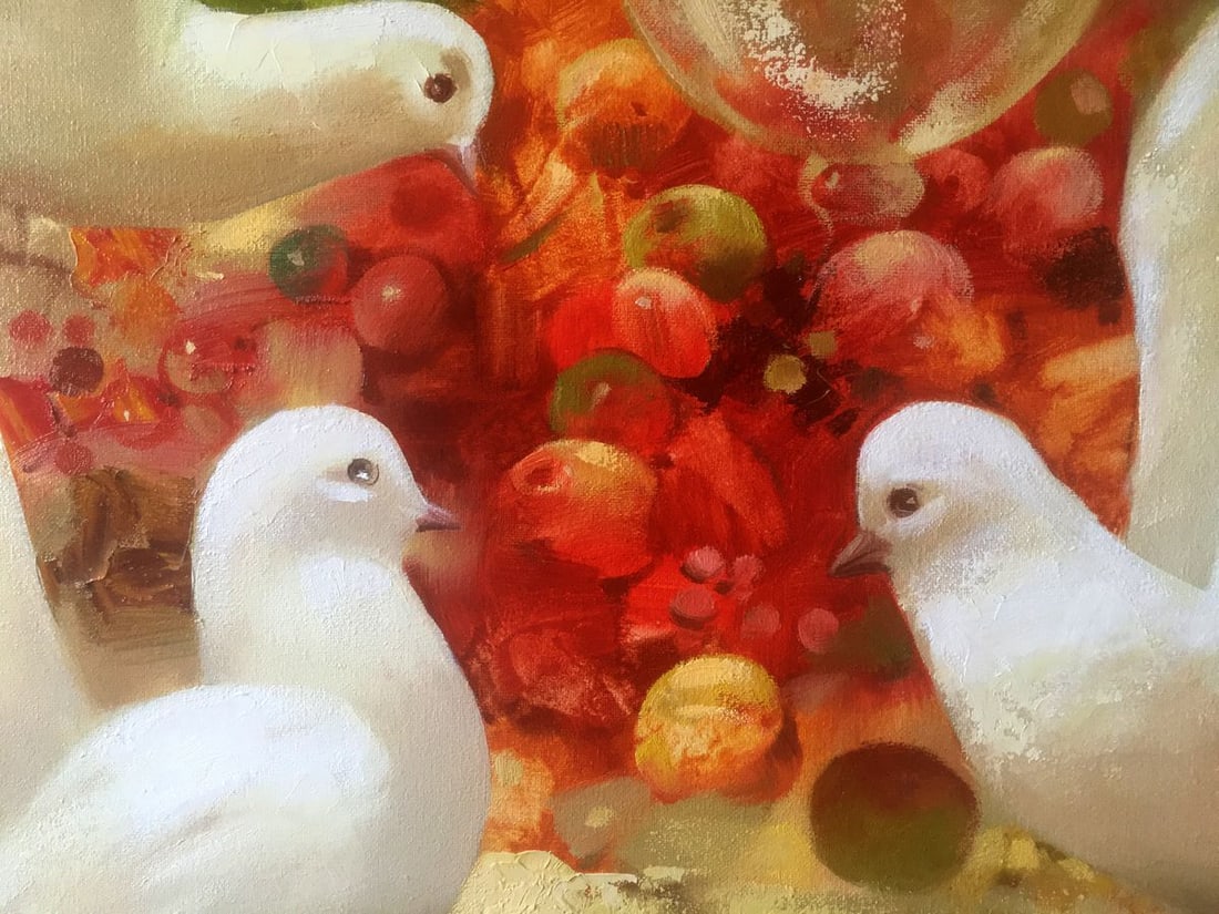 Abstract oil painting Pigeons Anatoly Borisovich Tarabanov - 6