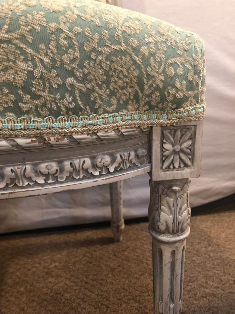 Pair of 19th-20th Century Paint Decorated Louis XVI Style Swedish Side Chairs - 4