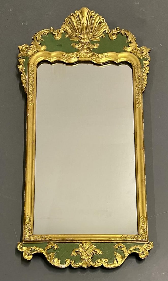 Antique Hollywood Regency Wall/Console Mirror, Parcel Gilt and Paint Decorated - 4