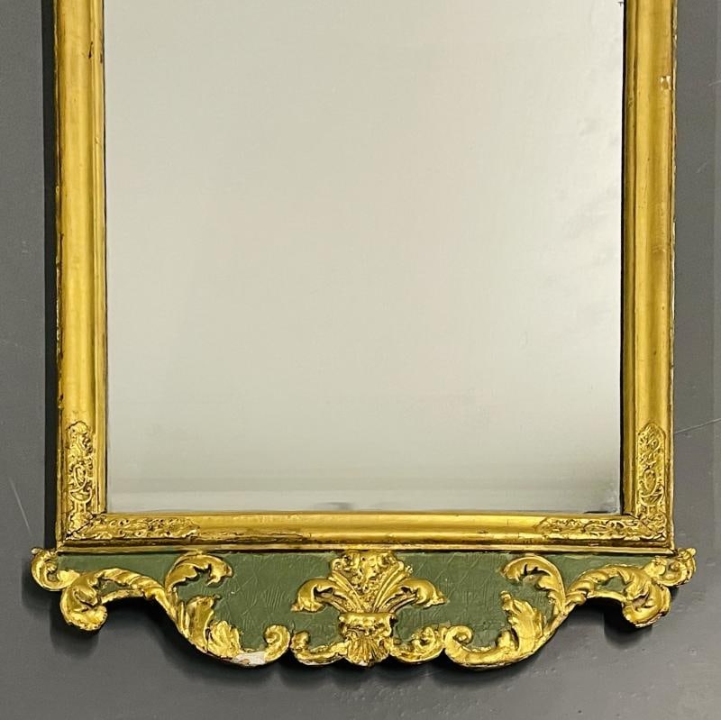 Antique Hollywood Regency Wall/Console Mirror, Parcel Gilt and Paint Decorated - 5