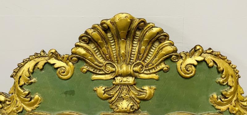 Antique Hollywood Regency Wall/Console Mirror, Parcel Gilt and Paint Decorated - 7