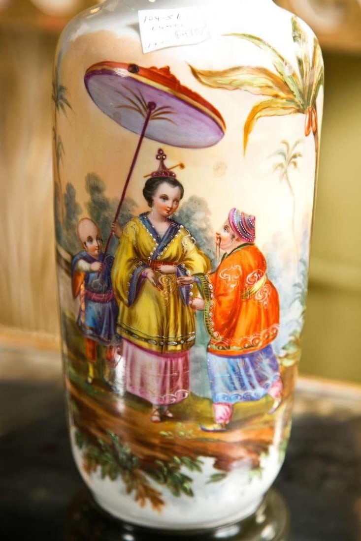 19 C. French Chinoiserie Porcelain Lamps - Pair - 3