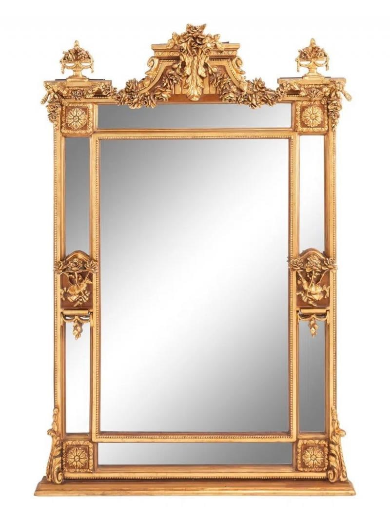 Louis XVI Style, Large Wall or Floor Mirrors, Giltwood, Gesso, Europe, 19th C. - 4