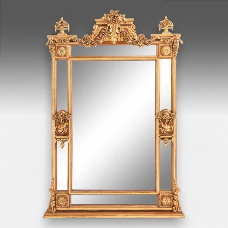 Louis XVI Style, Large Wall or Floor Mirrors, Giltwood, Gesso, Europe, 19th C. - 5
