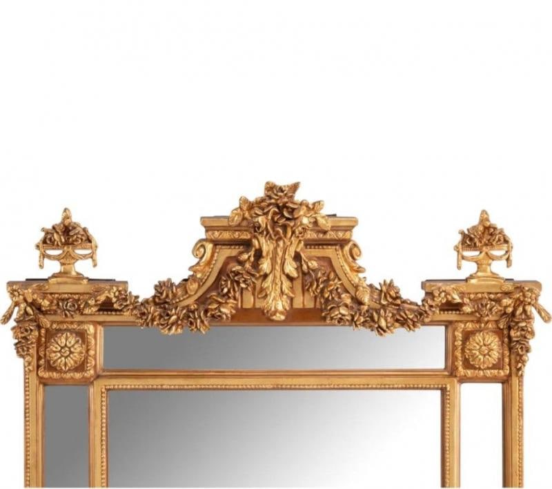 Louis XVI Style, Large Wall or Floor Mirrors, Giltwood, Gesso, Europe, 19th C. - 8