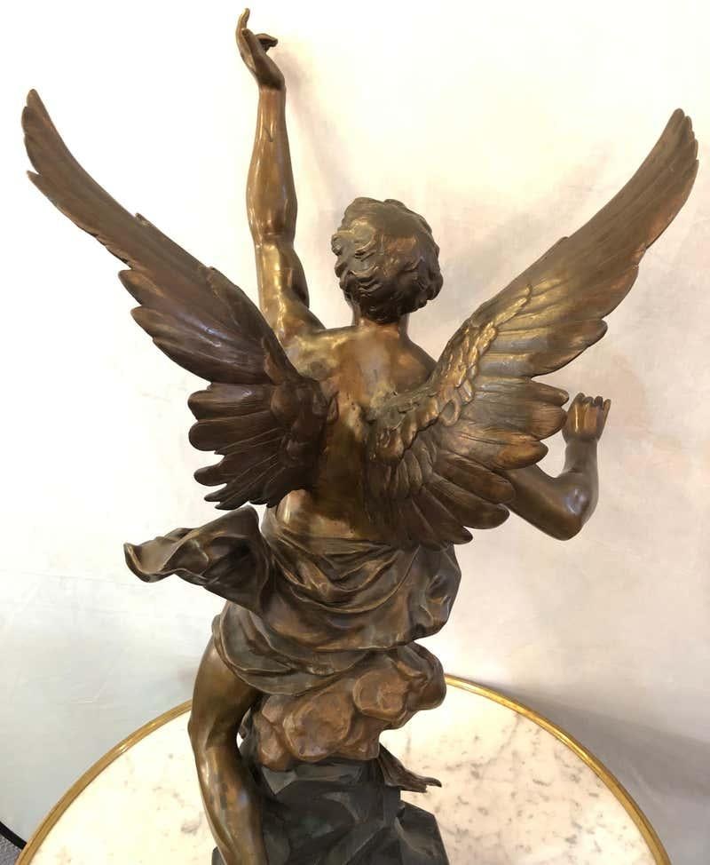 La Pensee by Emile Louis Picault Bears Foundry Mark 19th Century Bronze Statue - 7