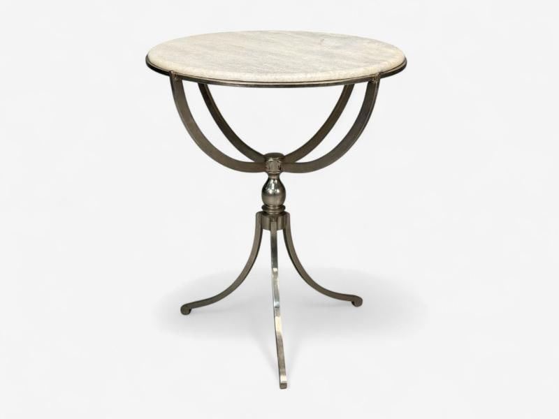 Neoclassical Style, Steel, Marble, End Tables, USA, 20th c. - 3