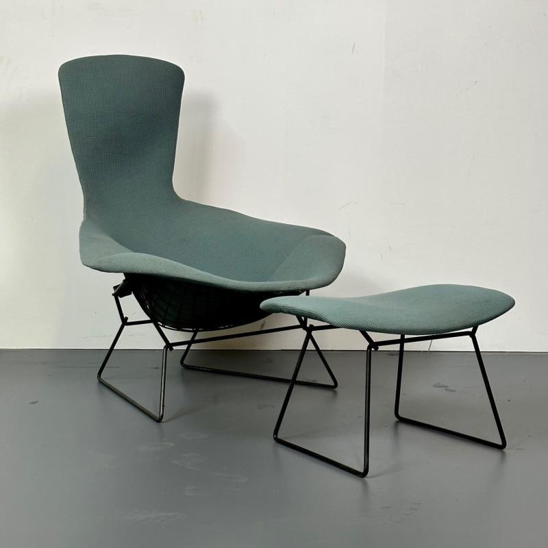 Vintage Harry Bertoia for Knoll Bird Lounge Chair with Ottoman, Labeled, 1960s - 2